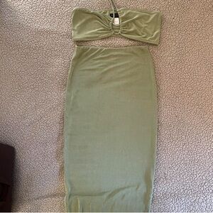 Sage Green White Fox Boutique Skirt Set